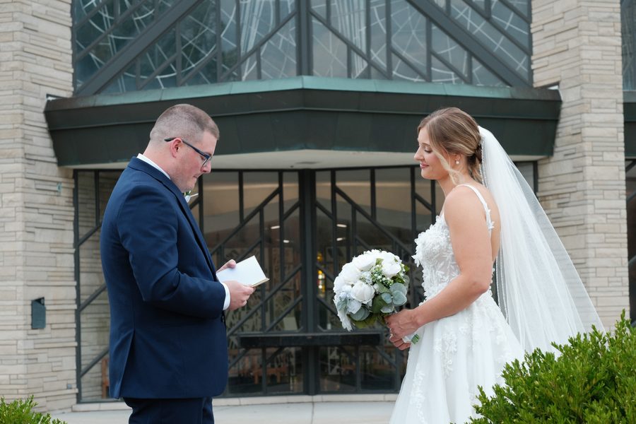 Alyssa and Eric's wedding day: Private Vows at the Chapel