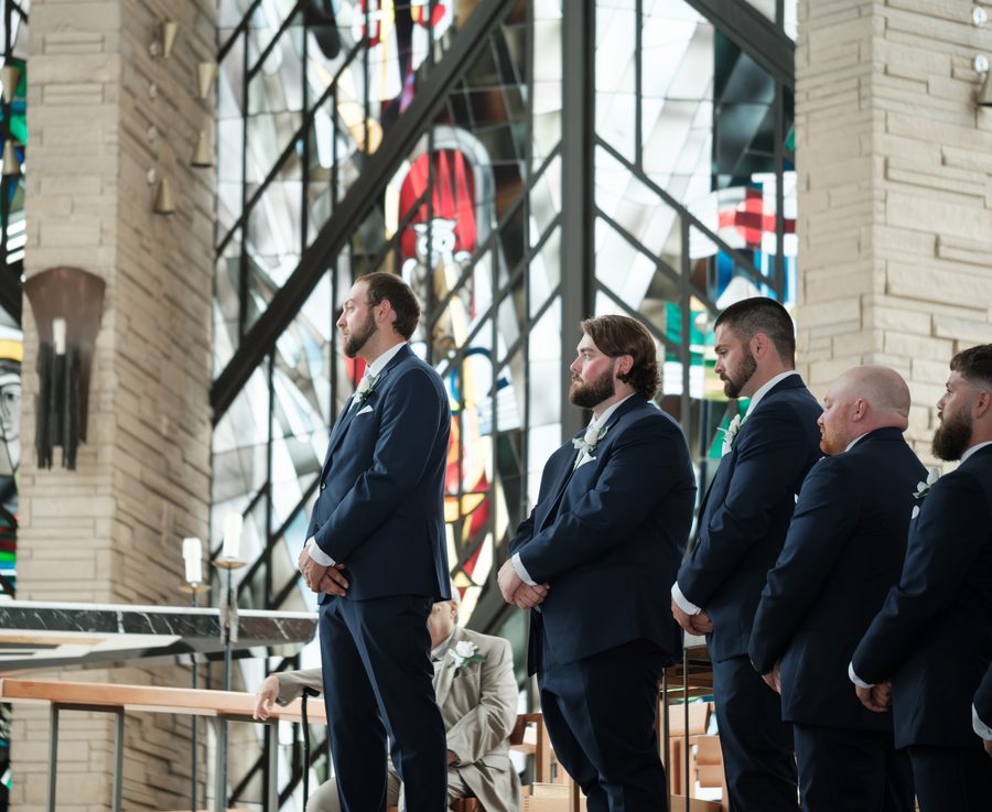 Eric and his groomsmen during the ceremony