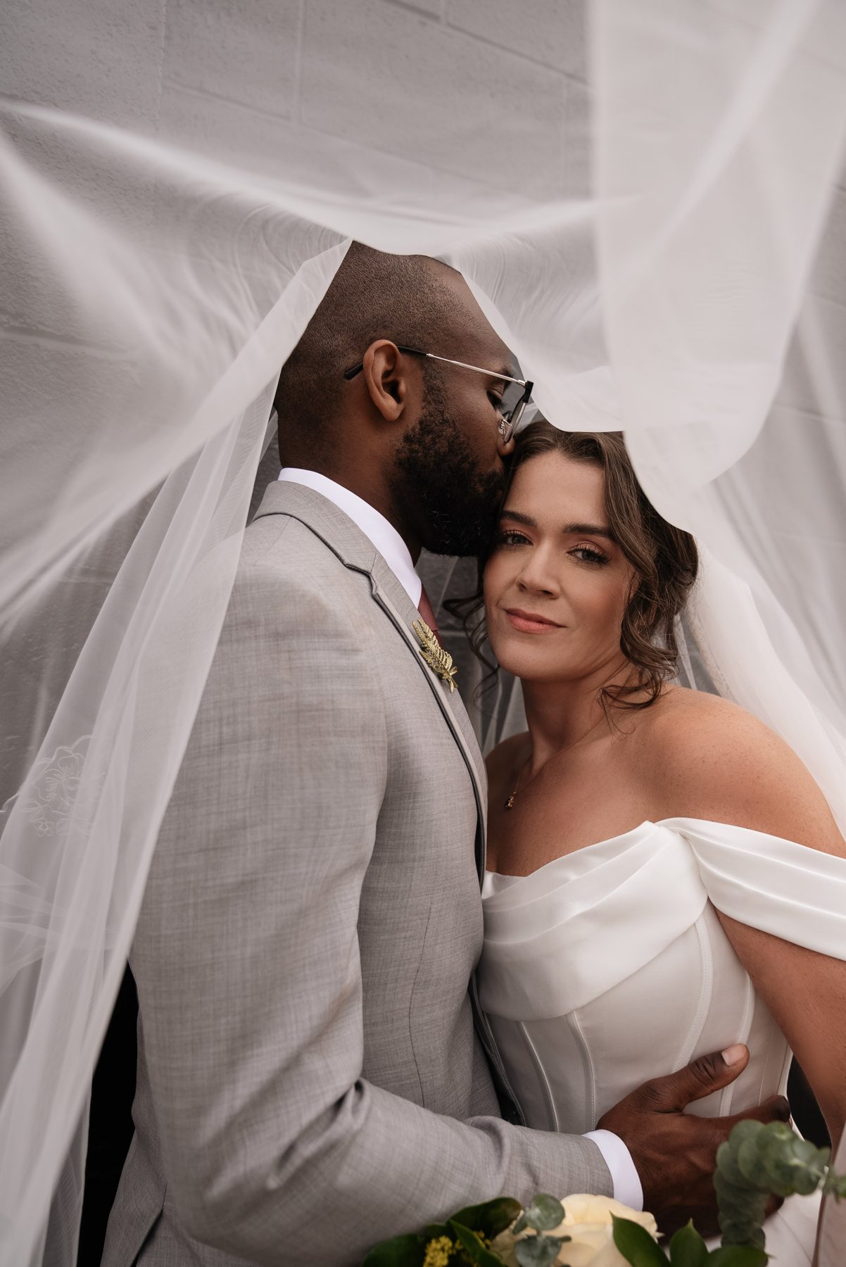 Pary and Edward veil portrait
